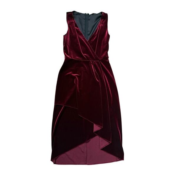 Kobi Halperin Red Wine sleeveless v-neck velvet dress Size 0 - Picture 2 of 13